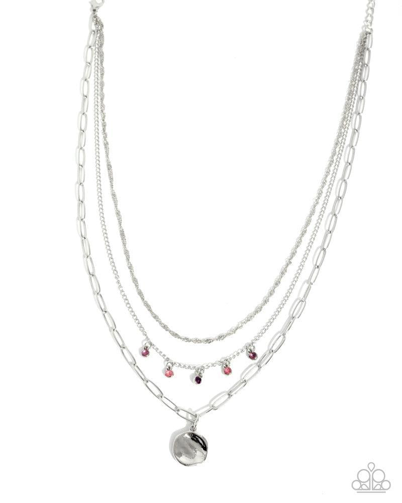 Content Cycle Purple Necklace - Paparazzi Accessories- lightbox - CarasShop.com - Paparazzi Jewelry by Cara Jewels