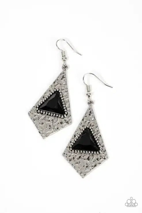 Cosmic Destination Black Earrings - Paparazzi Accessories- lightbox - CarasShop.com - Paparazzi Jewelry by Cara Jewels