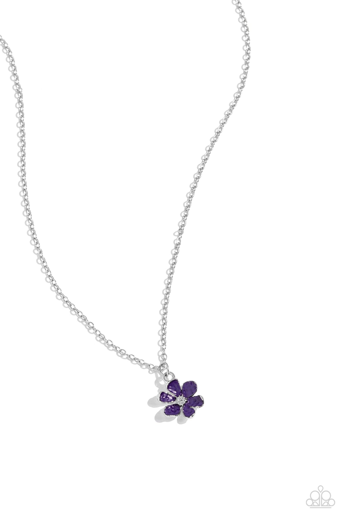 Cottage Retreat Purple Flower Necklace - Paparazzi Accessories- lightbox - CarasShop.com - Paparazzi Jewelry by Cara Jewels