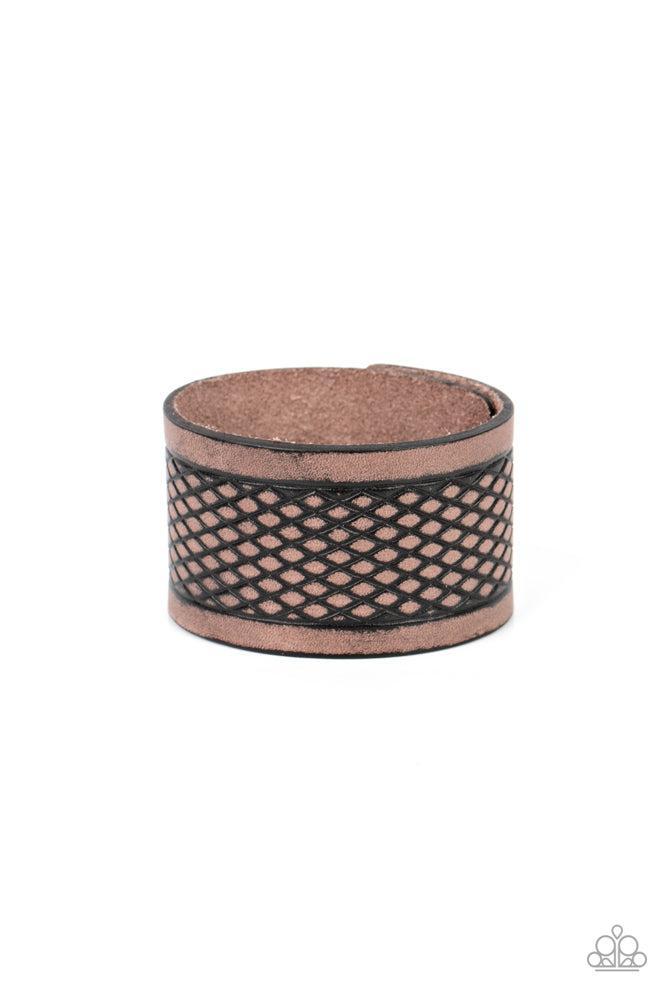 Country Cobra Brown Bracelet - Paparazzi Accessories- lightbox - CarasShop.com - Paparazzi Jewelry by Cara Jewels