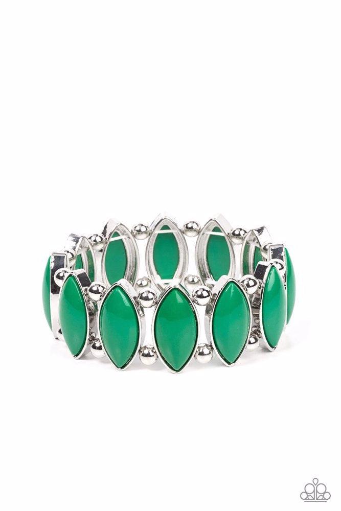 Cry Me a Rivera Green Bracelet - Paparazzi Accessories- lightbox - CarasShop.com - Paparazzi Jewelry by Cara Jewels