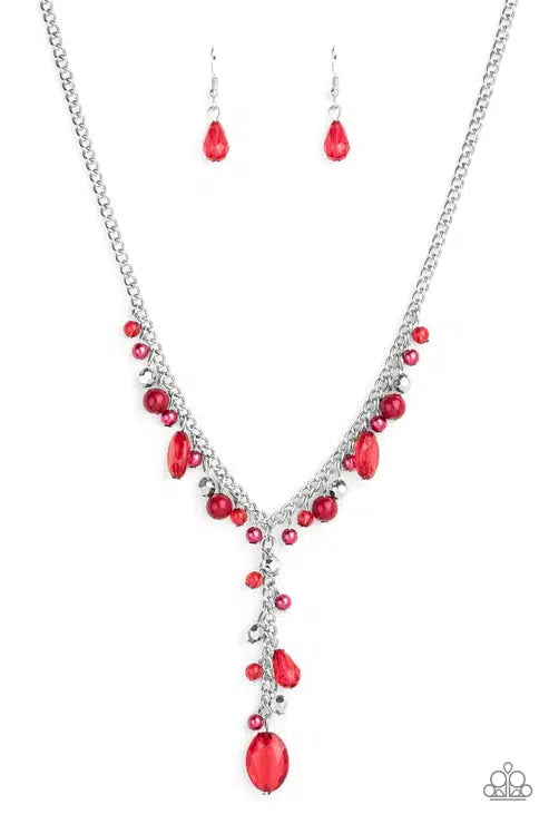 Crystallized Couture Red Necklace - Paparazzi Accessories- lightbox - CarasShop.com - Paparazzi Jewelry by Cara Jewels