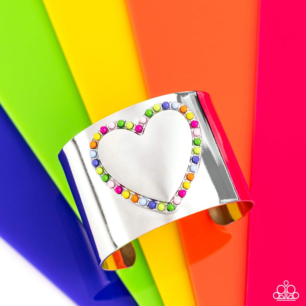 Cuffing Season Multi Heart Cuff Bracelet - Paparazzi Accessories- lightbox - CarasShop.com - Paparazzi Jewelry by Cara Jewels