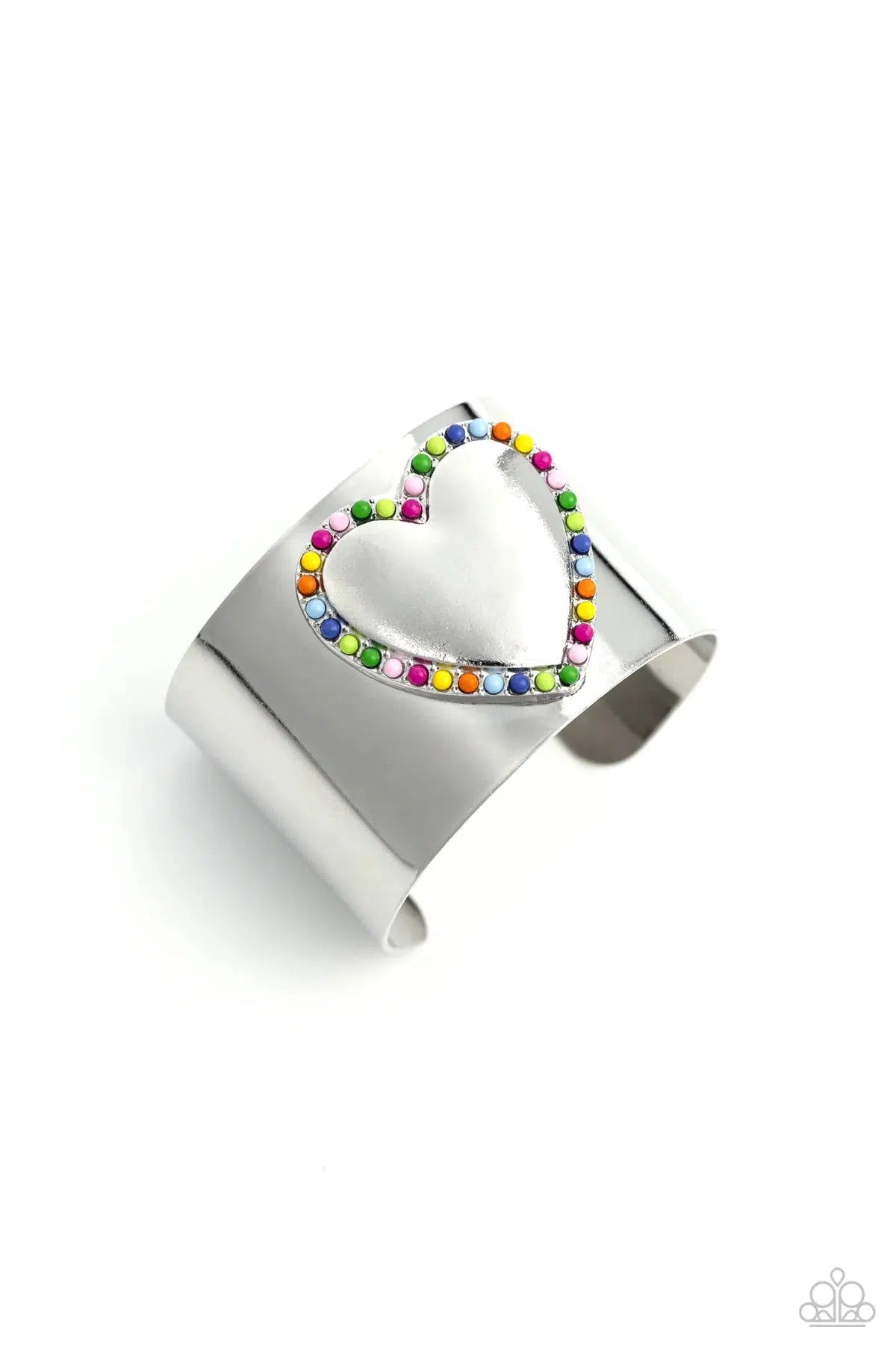 Cuffing Season Multi Heart Cuff Bracelet - Paparazzi Accessories- lightbox - CarasShop.com - Paparazzi Jewelry by Cara Jewels
