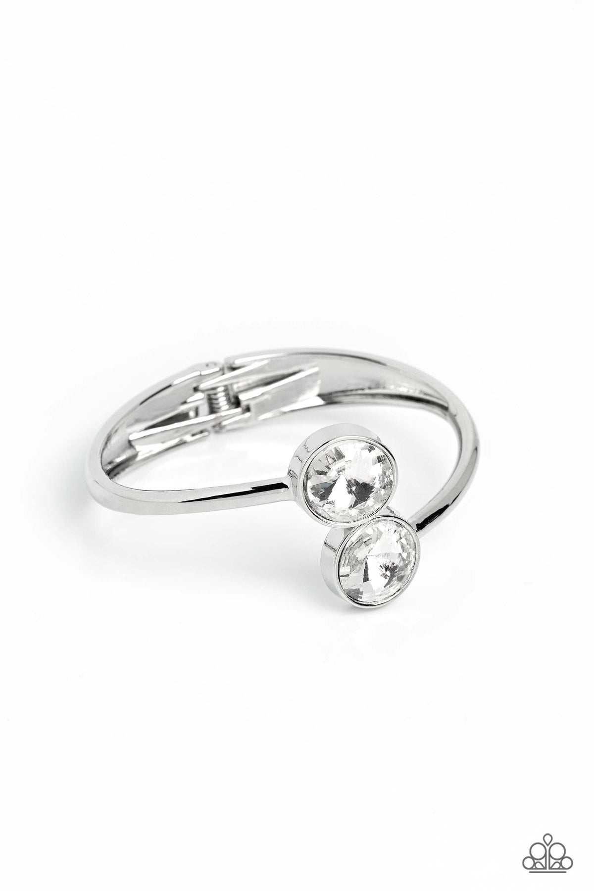 Daily Dazzle White Rhinestone Bracelet - Paparazzi Accessories- lightbox - CarasShop.com - Paparazzi Jewelry by Cara Jewels