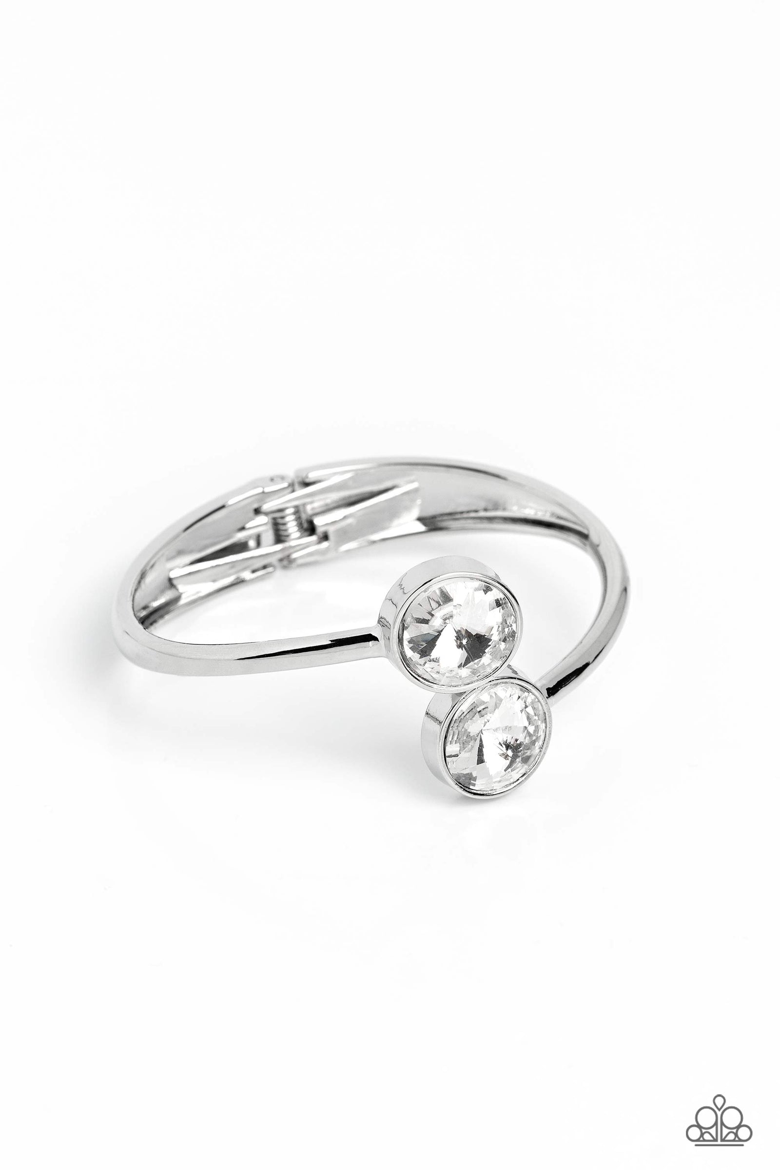 Daily Dazzle White Rhinestone Bracelet - Paparazzi Accessories- lightbox - CarasShop.com - Paparazzi Jewelry by Cara Jewels