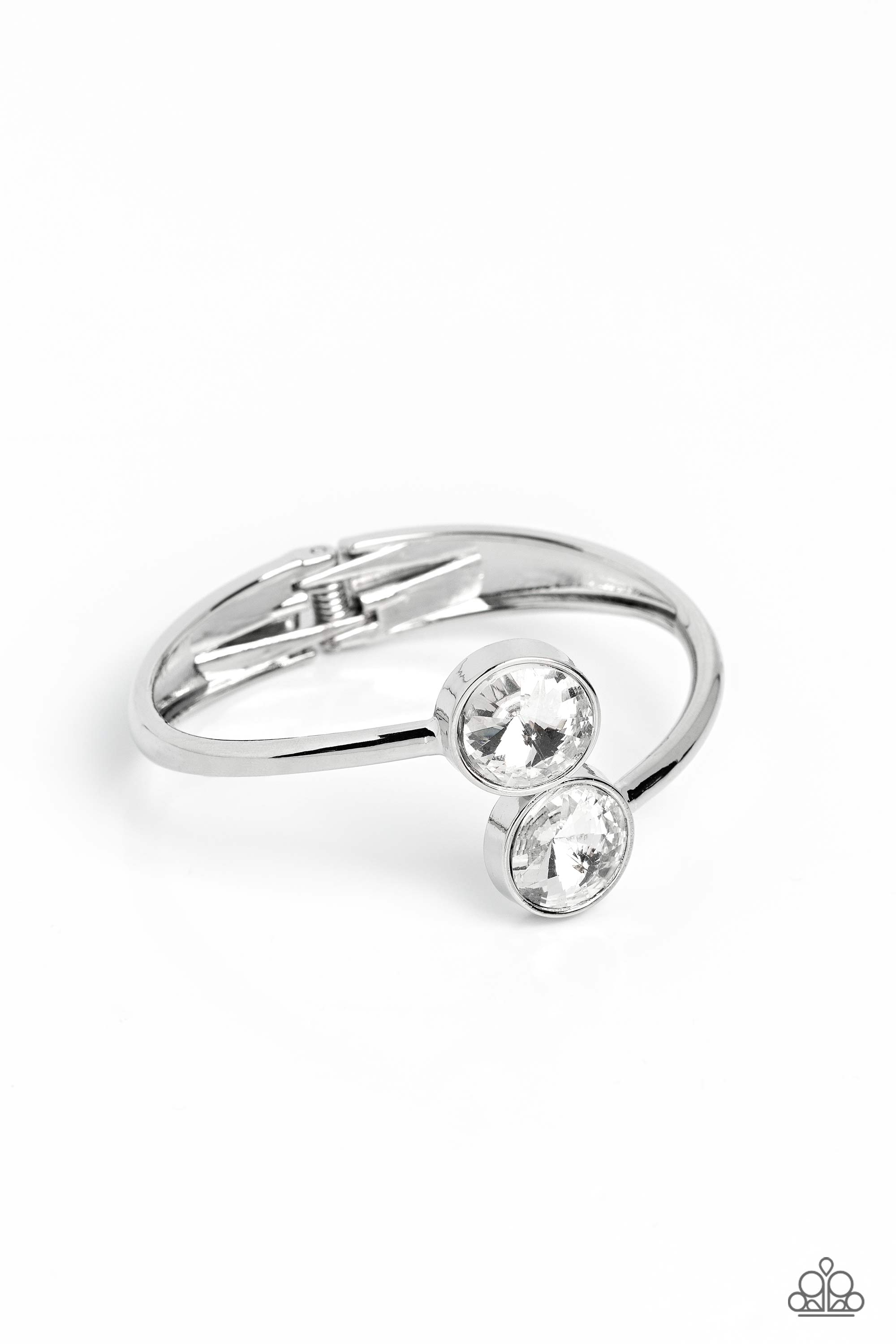 Daily Dazzle White Rhinestone Bracelet - Paparazzi Accessories- lightbox - CarasShop.com - Paparazzi Jewelry by Cara Jewels