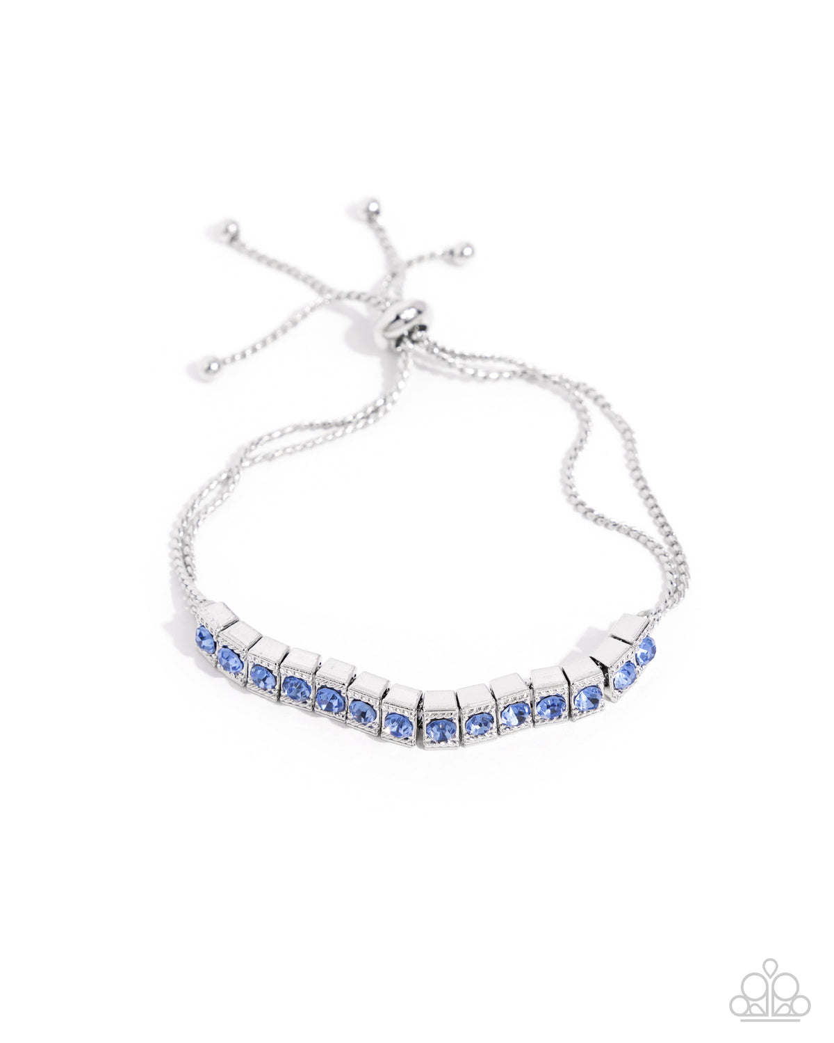 Dancing Decade Blue Rhinestone Bracelet - Paparazzi Accessories- lightbox - CarasShop.com - Paparazzi Jewelry by Cara Jewels