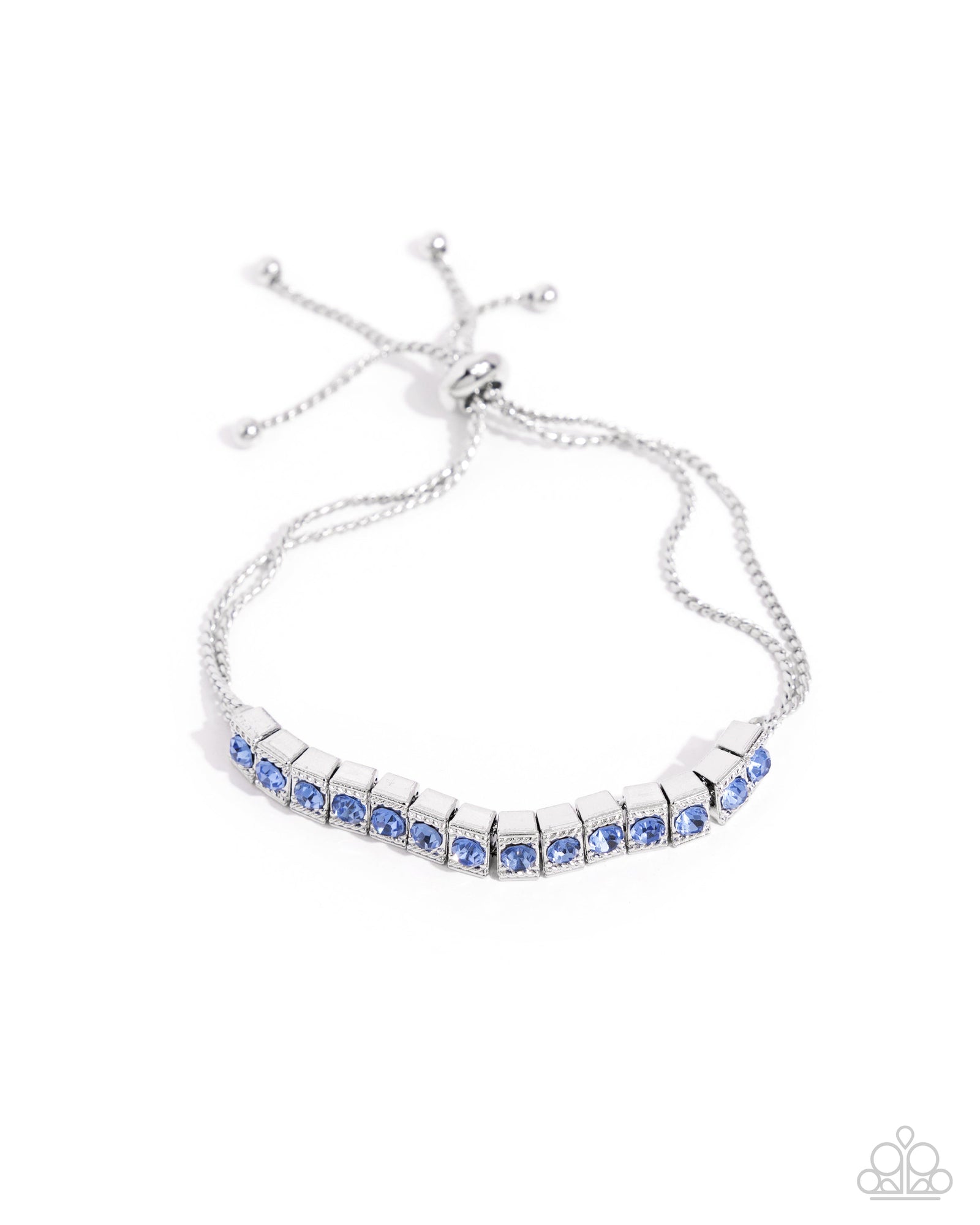 Dancing Decade Blue Rhinestone Bracelet - Paparazzi Accessories- lightbox - CarasShop.com - Paparazzi Jewelry by Cara Jewels