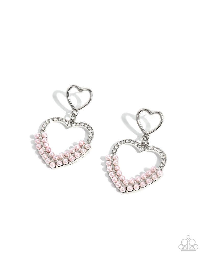 Dangling Damsel Pink Post Earrings - Paparazzi Accessories- lightbox - CarasShop.com - Paparazzi Jewelry by Cara Jewels