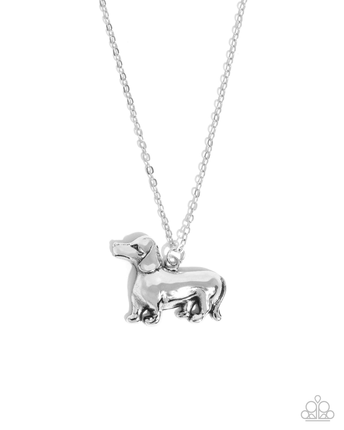 Darling Dachshund Silver Necklace - Paparazzi Accessories- lightbox - CarasShop.com - Paparazzi Jewelry by Cara Jewels