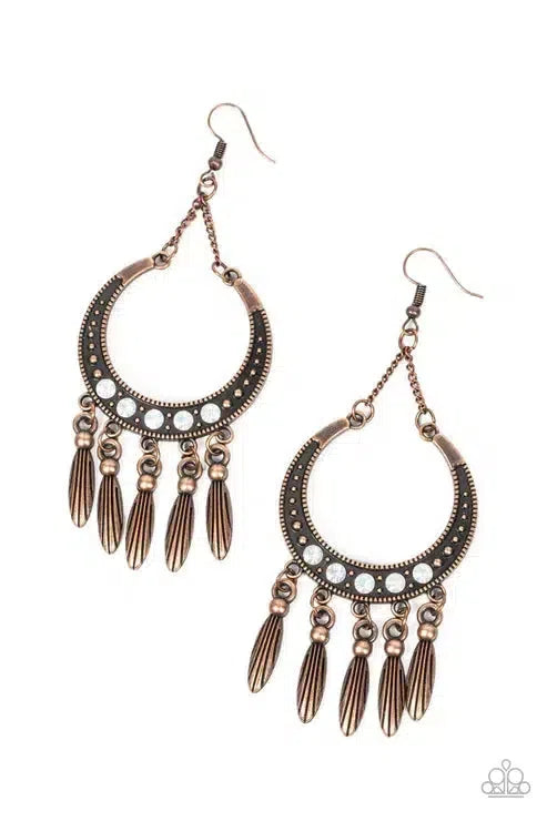 Day to DAYDREAM Copper Earrings - Paparazzi Accessories- lightbox - CarasShop.com - Paparazzi Jewelry by Cara Jewels