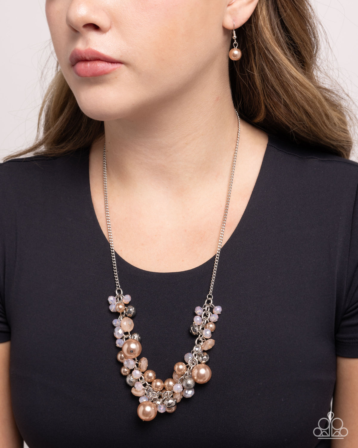 Days in the Sun Brown Necklace - Paparazzi Accessories- on model - CarasShop.com - Paparazzi Jewelry by Cara Jewels