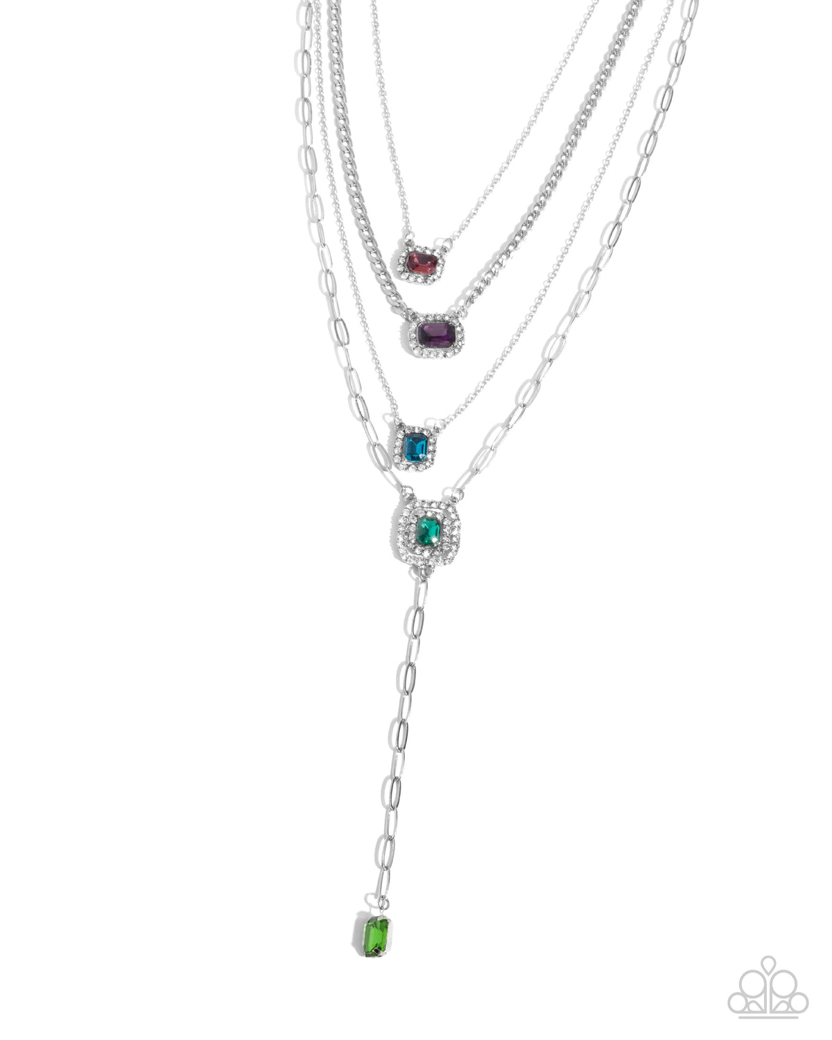 Dazzle and Stretch Multi Rhinestone Necklace - Paparazzi Accessories- lightbox - CarasShop.com - Paparazzi Jewelry by Cara Jewels