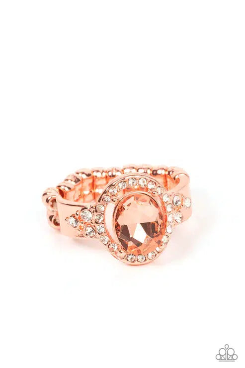 Dazzling I Do's Copper Ring - Paparazzi Accessories- lightbox - CarasShop.com - Paparazzi Jewelry by Cara Jewels