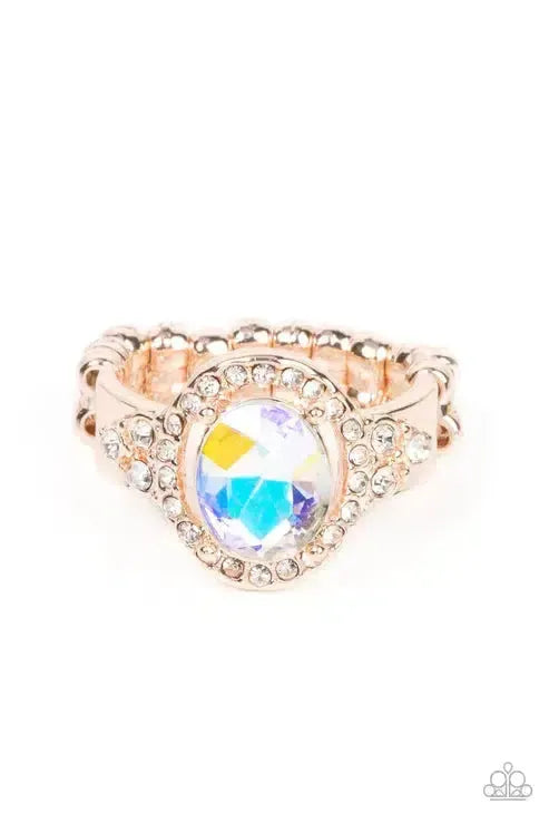 Dazzling I Do's Rose Gold Ring - Paparazzi Accessories- lightbox - CarasShop.com - Paparazzi Jewelry by Cara Jewels