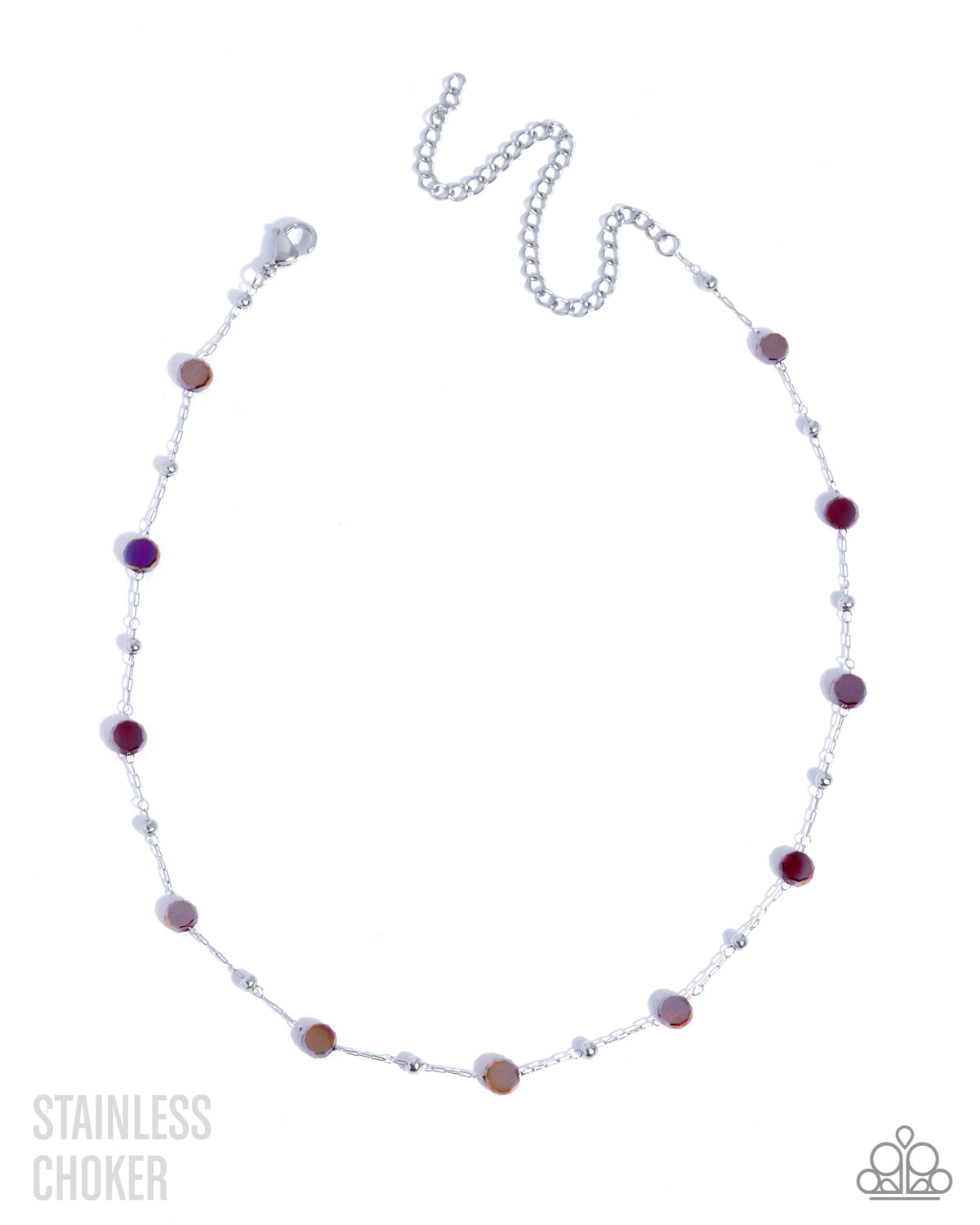 Defaced Decadence Red Rhinestone Choker Necklace - Paparazzi Accessories- lightbox - CarasShop.com - Paparazzi Jewelry by Cara Jewels