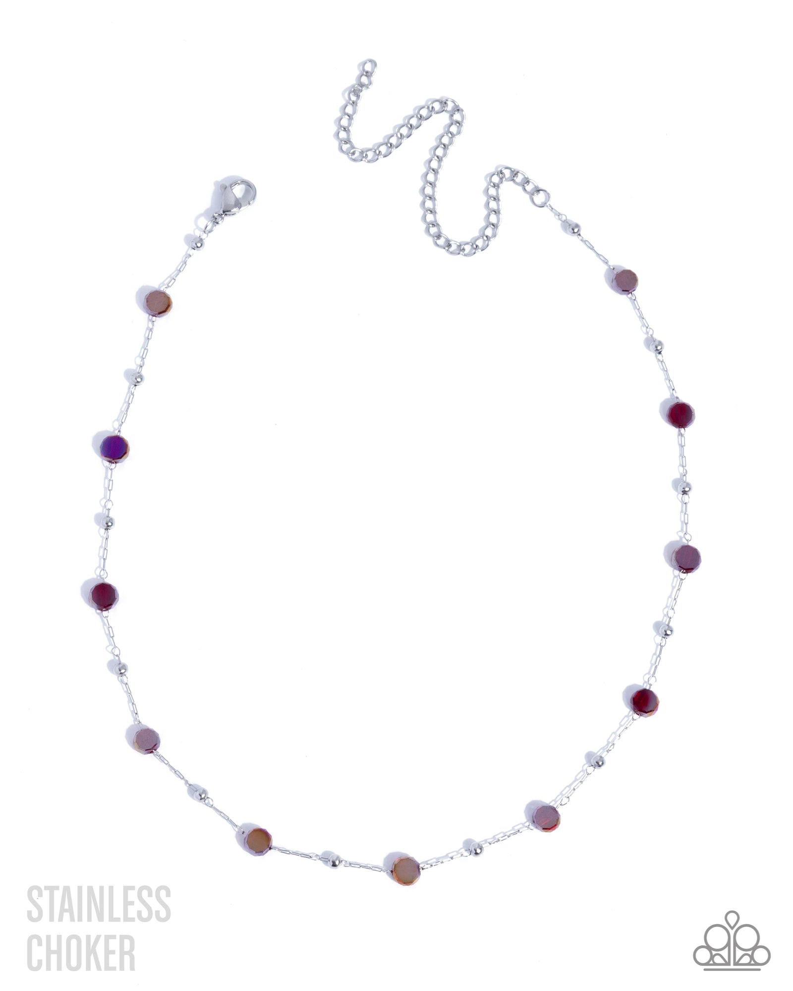 Defaced Decadence Red Rhinestone Choker Necklace - Paparazzi Accessories- lightbox - CarasShop.com - Paparazzi Jewelry by Cara Jewels