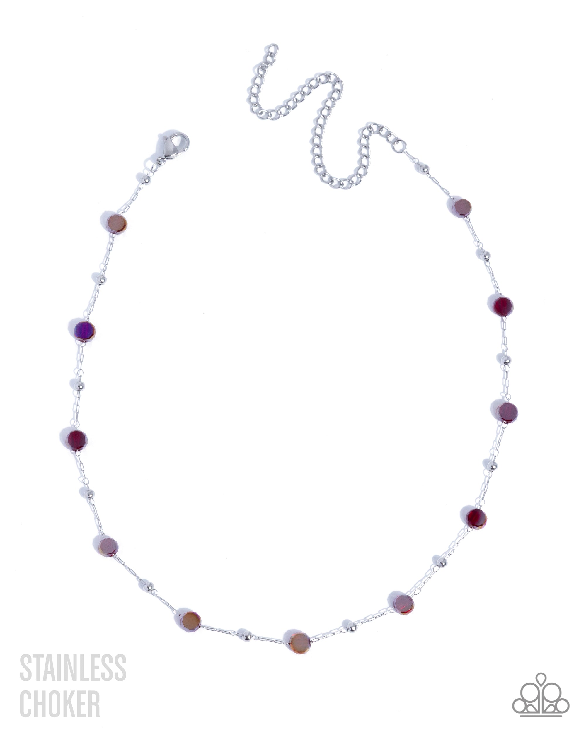 Defaced Decadence Red Rhinestone Choker Necklace - Paparazzi Accessories- lightbox - CarasShop.com - Paparazzi Jewelry by Cara Jewels