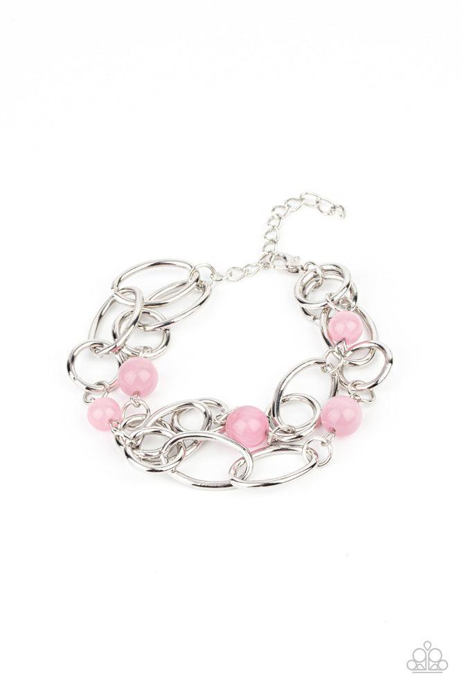 Delightfully Daydreamy Pink Bracelet - Paparazzi Accessories- lightbox - CarasShop.com - Paparazzi Jewelry by Cara Jewels