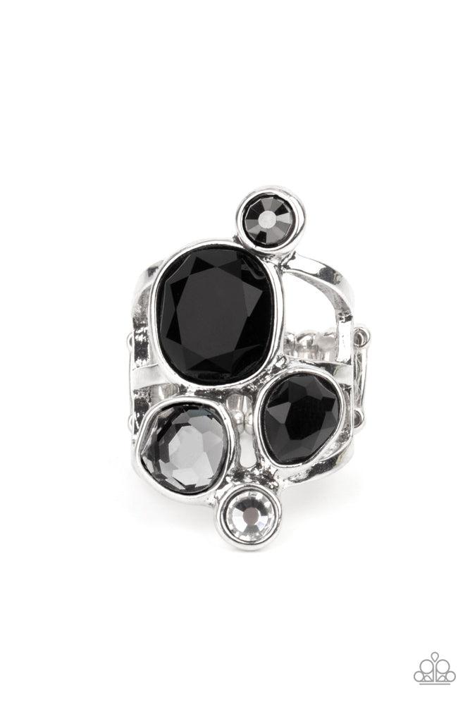Demandingly Duchess Black Ring - Paparazzi Accessories- lightbox - CarasShop.com - Paparazzi Jewelry by Cara Jewels