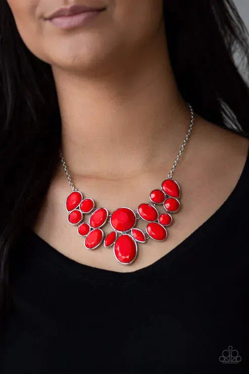 Demi Diva Red Necklace - Paparazzi Accessories- lightbox - CarasShop.com - Paparazzi Jewelry by Cara Jewels