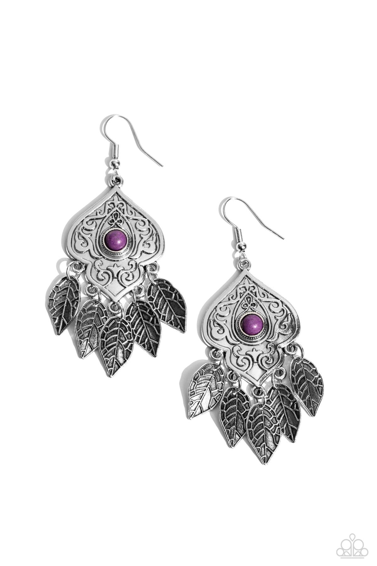 Desert Canopy Purple Earrings - Paparazzi Accessories- lightbox - CarasShop.com - Paparazzi Jewelry by Cara Jewels