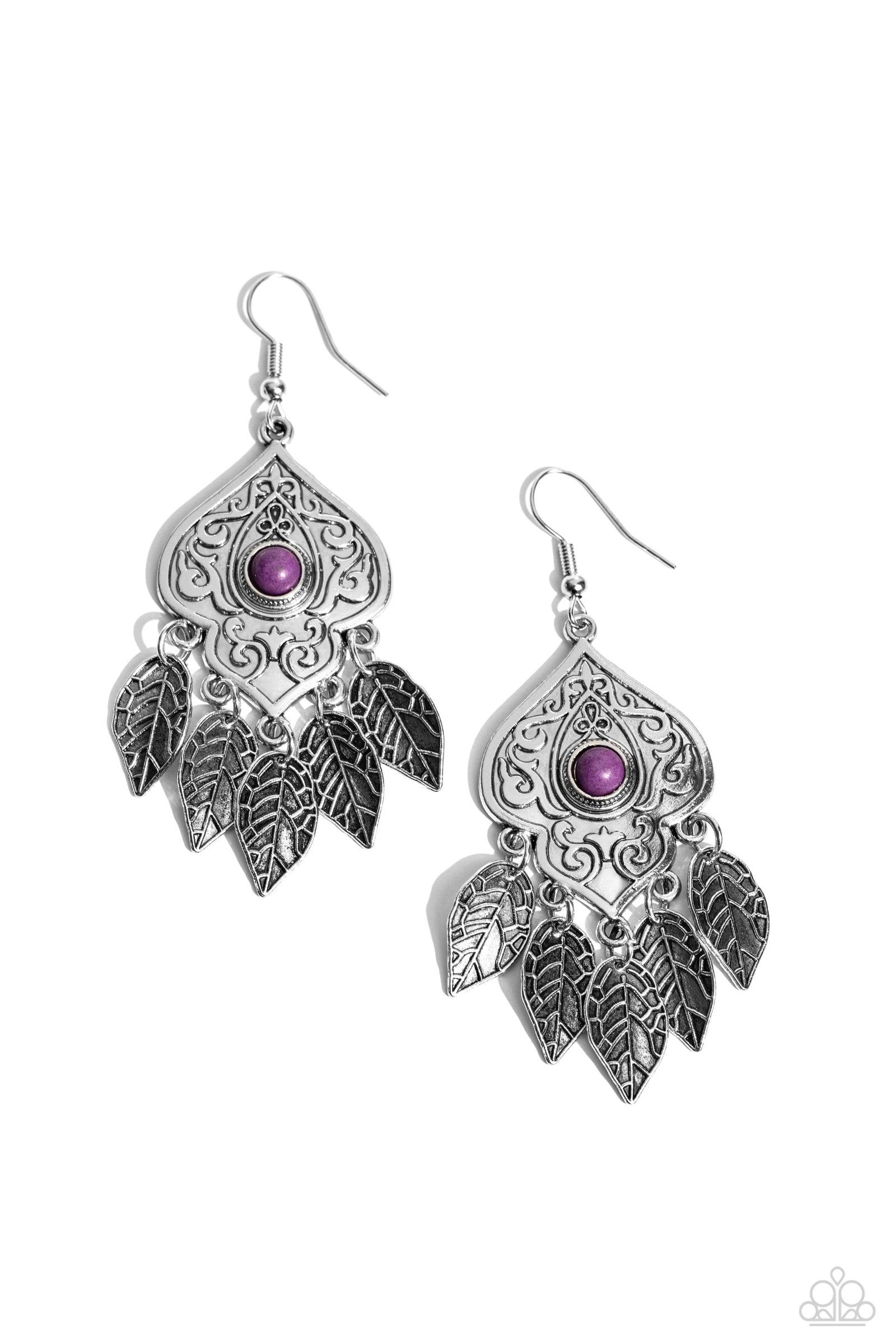 Desert Canopy Purple Earrings - Paparazzi Accessories- lightbox - CarasShop.com - Paparazzi Jewelry by Cara Jewels