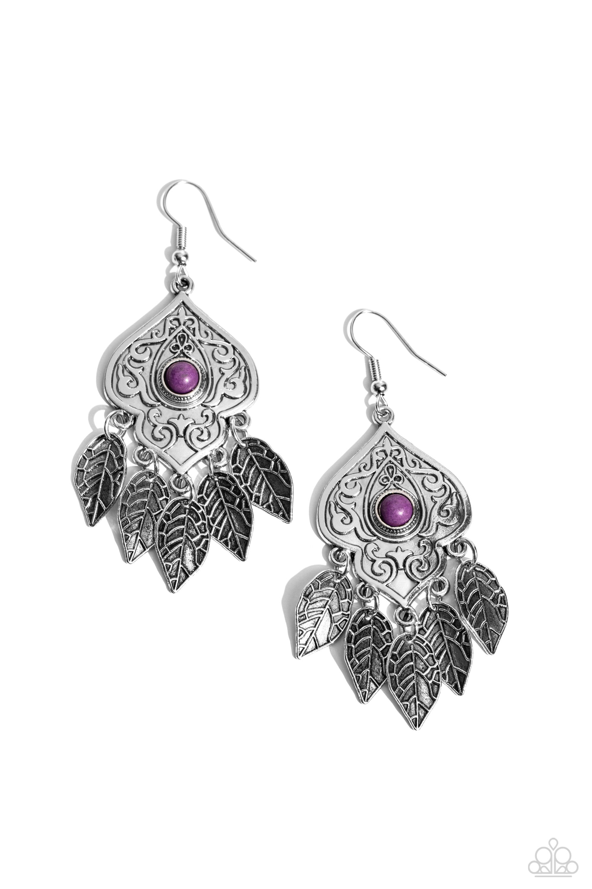 Desert Canopy Purple Earrings - Paparazzi Accessories- lightbox - CarasShop.com - Paparazzi Jewelry by Cara Jewels