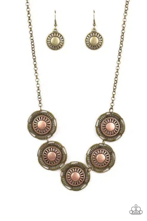 Desert Décor Multi Necklace - Paparazzi Accessories- lightbox - CarasShop.com - Paparazzi Jewelry by Cara Jewels