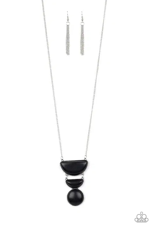 Desert Mason Black Stone Necklace - Paparazzi Accessories- lightbox - CarasShop.com - Paparazzi Jewelry by Cara Jewels
