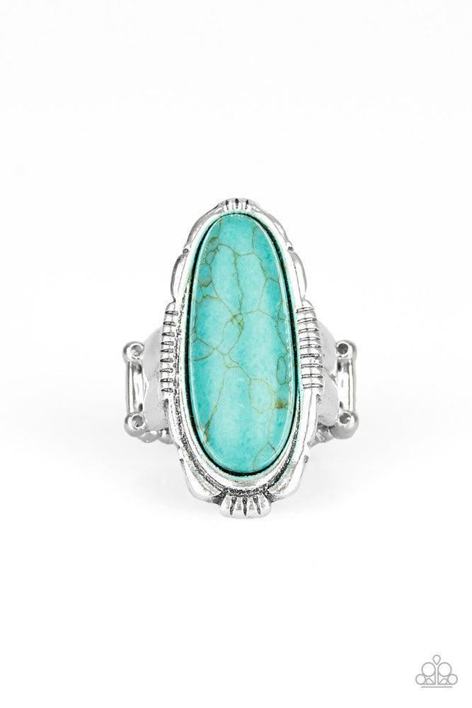 Desert Thirst Turquoise Blue Ring - Paparazzi Accessories- lightbox - CarasShop.com - Paparazzi Jewelry by Cara Jewels