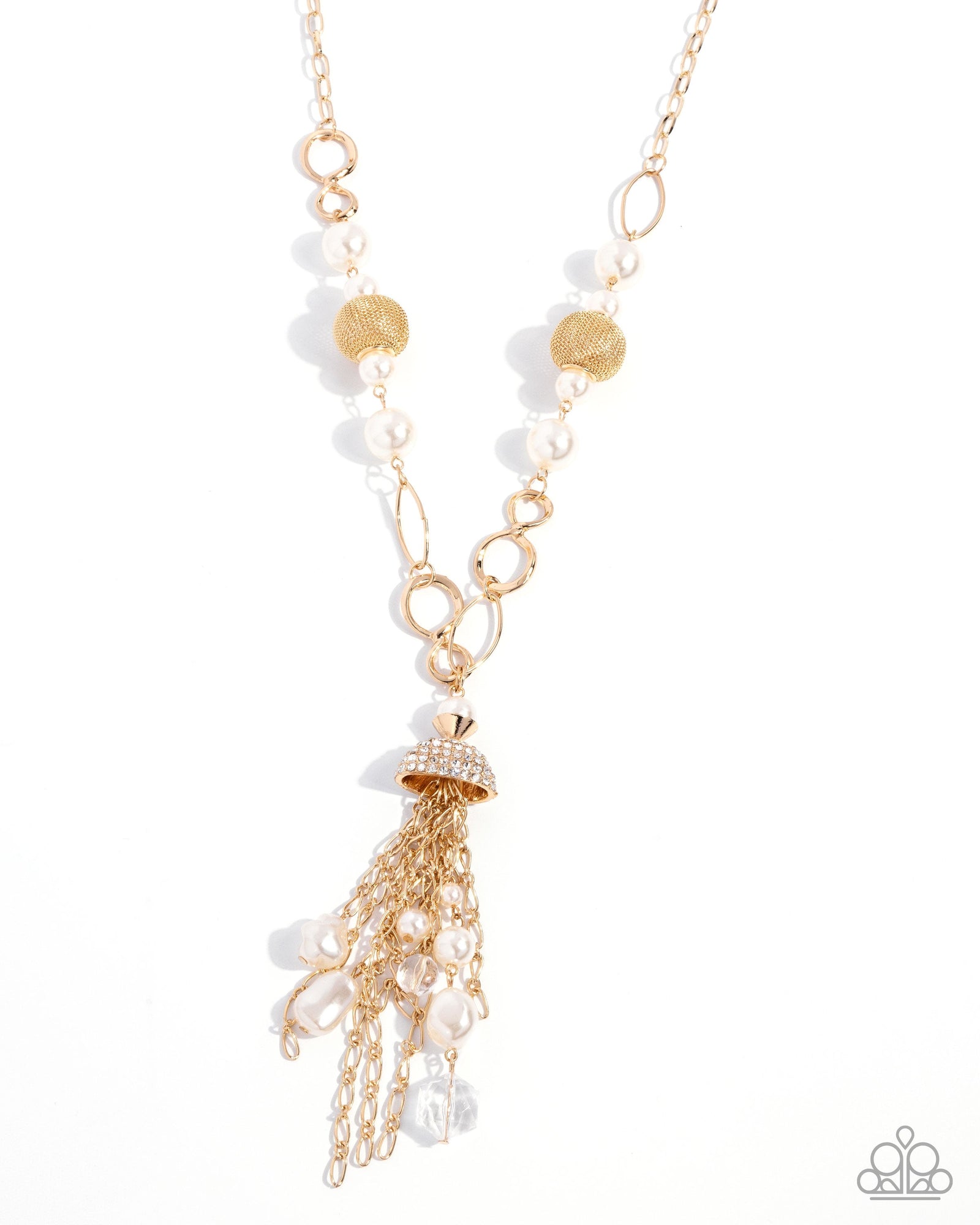 Designated Diva Gold Tassel Necklace - Paparazzi Accessories- lightbox - CarasShop.com - Paparazzi Jewelry by Cara Jewels
