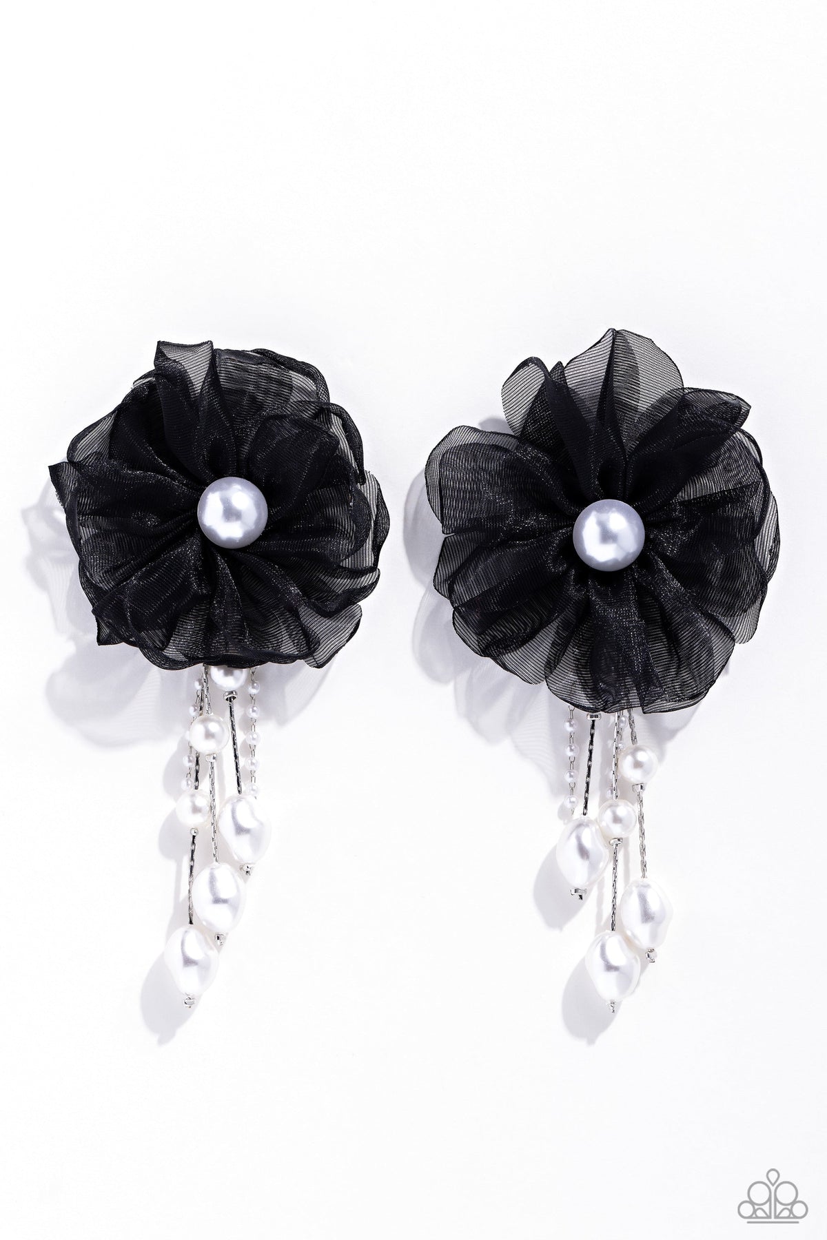 Dipping in Decadence Black & White Pearl Earrings - Paparazzi Accessories- lightbox - CarasShop.com - Paparazzi Jewelry by Cara Jewels