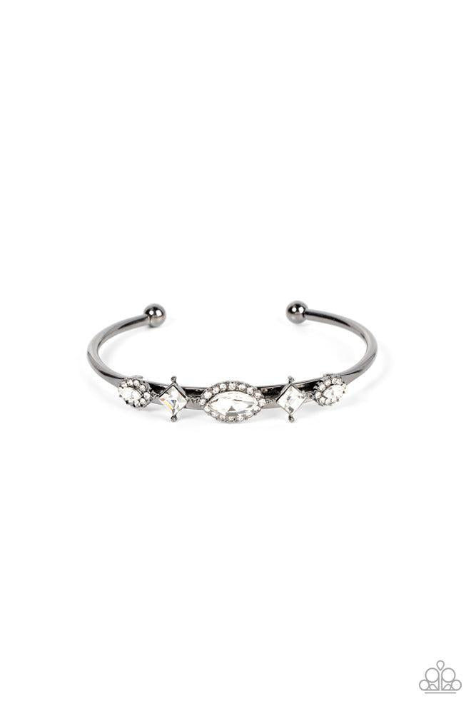 Disarming Dazzle Black Bracelet - Paparazzi Accessories- lightbox - CarasShop.com - Paparazzi Jewelry by Cara Jewels