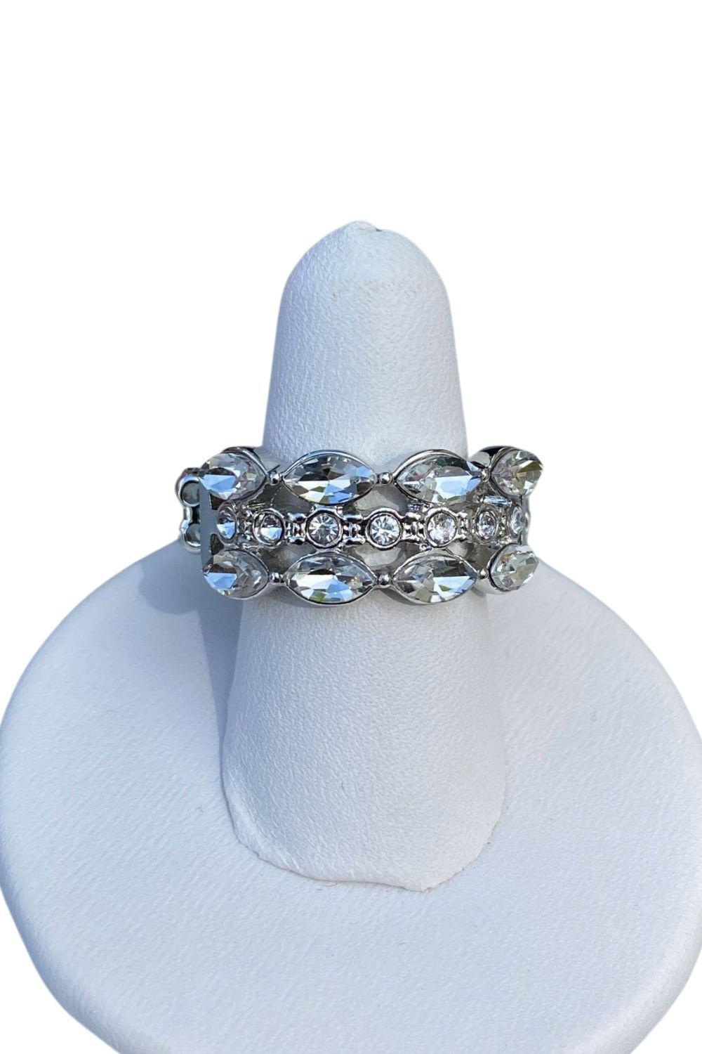 Distractingly Demure White Ring - Paparazzi Accessories- on model - CarasShop.com - Paparazzi Jewelry by Cara Jewels