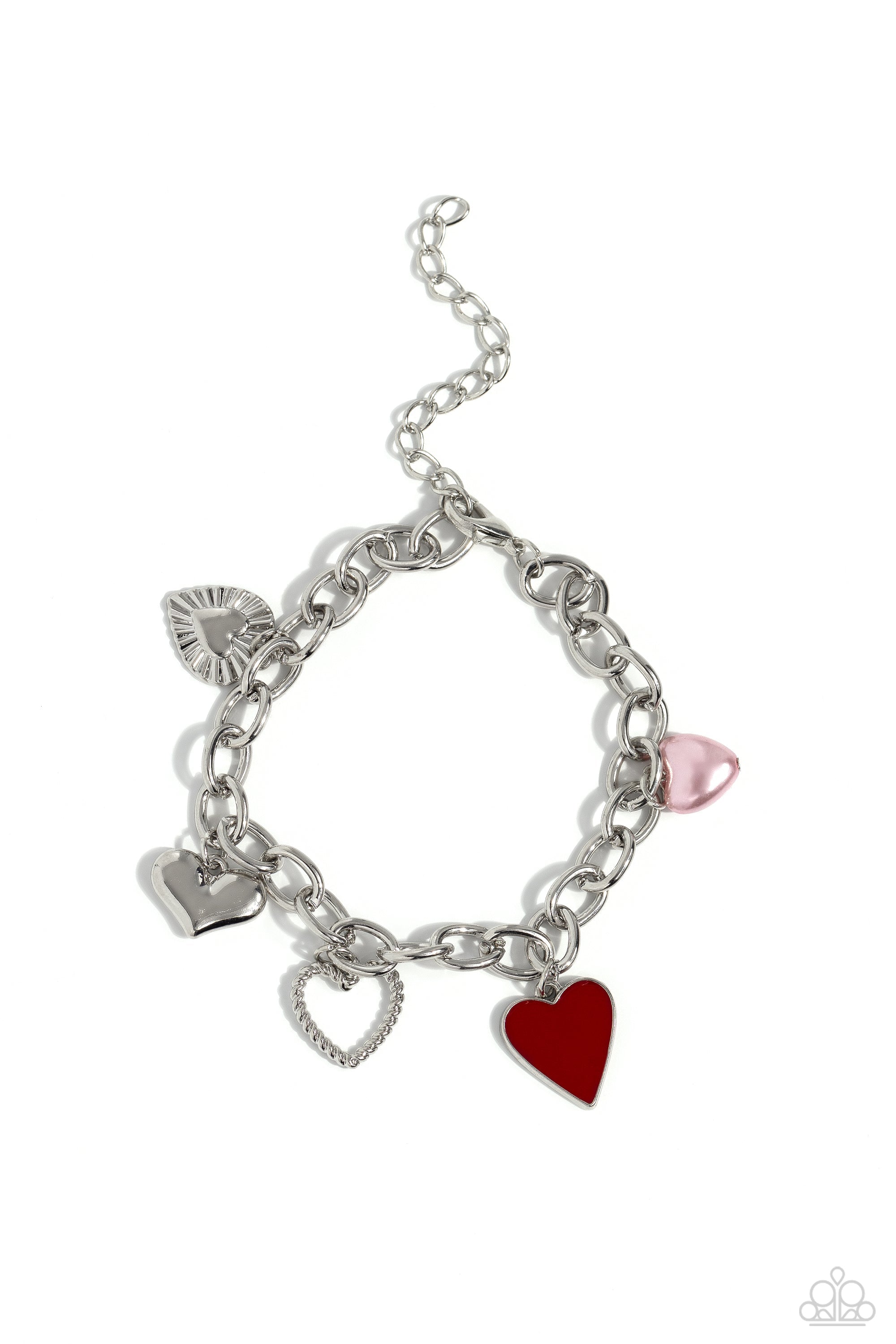 Diverse Dalliance Multi Heart Charm Bracelet - Paparazzi Accessories- lightbox - CarasShop.com - Paparazzi Jewelry by Cara Jewels