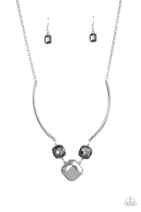 Divine IRIDESCENCE Silver Necklace - Paparazzi Accessories- lightbox - CarasShop.com - Paparazzi Jewelry by Cara Jewels