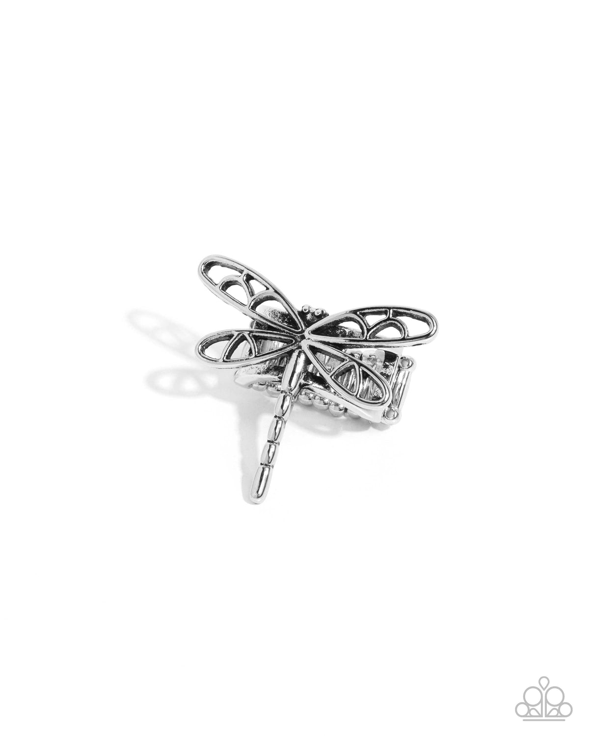 Dragonfly Depth Silver Ring - Paparazzi Accessories- lightbox - CarasShop.com - Paparazzi Jewelry by Cara Jewels