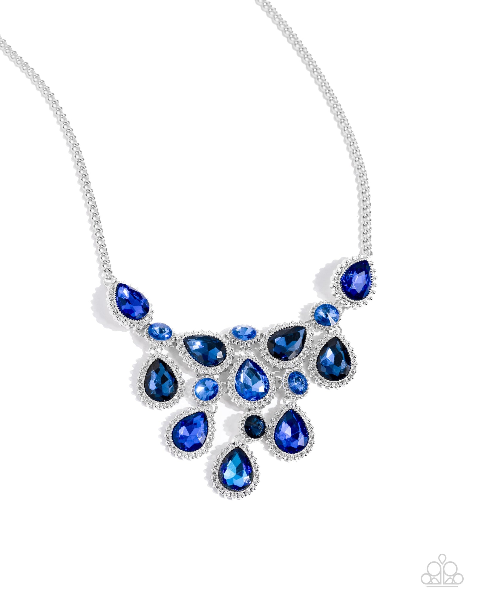Dripping in Dazzle Blue Rhinestone Necklace - Paparazzi Accessories- lightbox - CarasShop.com - Paparazzi Jewelry by Cara Jewels