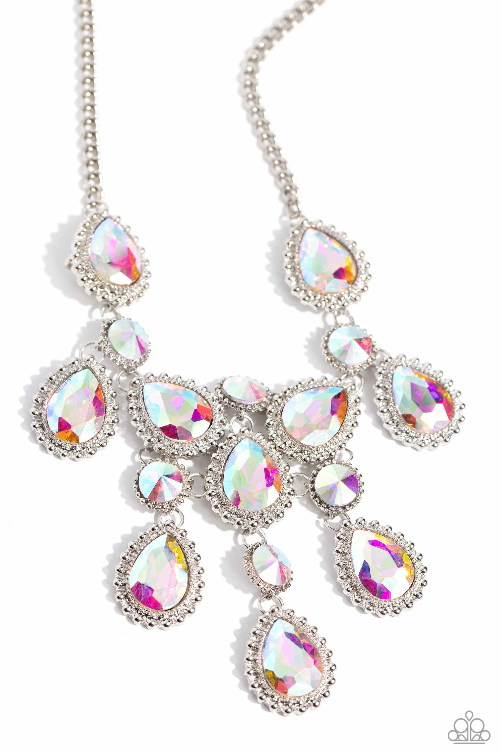 Dripping in Dazzle Multi Iridescent Rhinestone Necklace - Paparazzi Accessories- lightbox - CarasShop.com - Paparazzi Jewelry by Cara Jewels