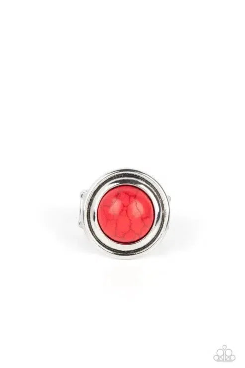 Drive You Wild Red Ring - Paparazzi Accessories- lightbox - CarasShop.com - Paparazzi Jewelry by Cara Jewels