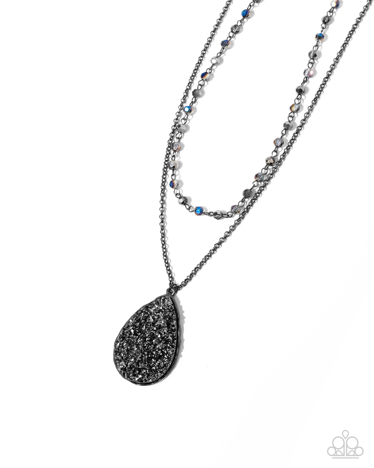 Druzy Delight Black Necklace - Paparazzi Accessories- lightbox - CarasShop.com - Paparazzi Jewelry by Cara Jewels