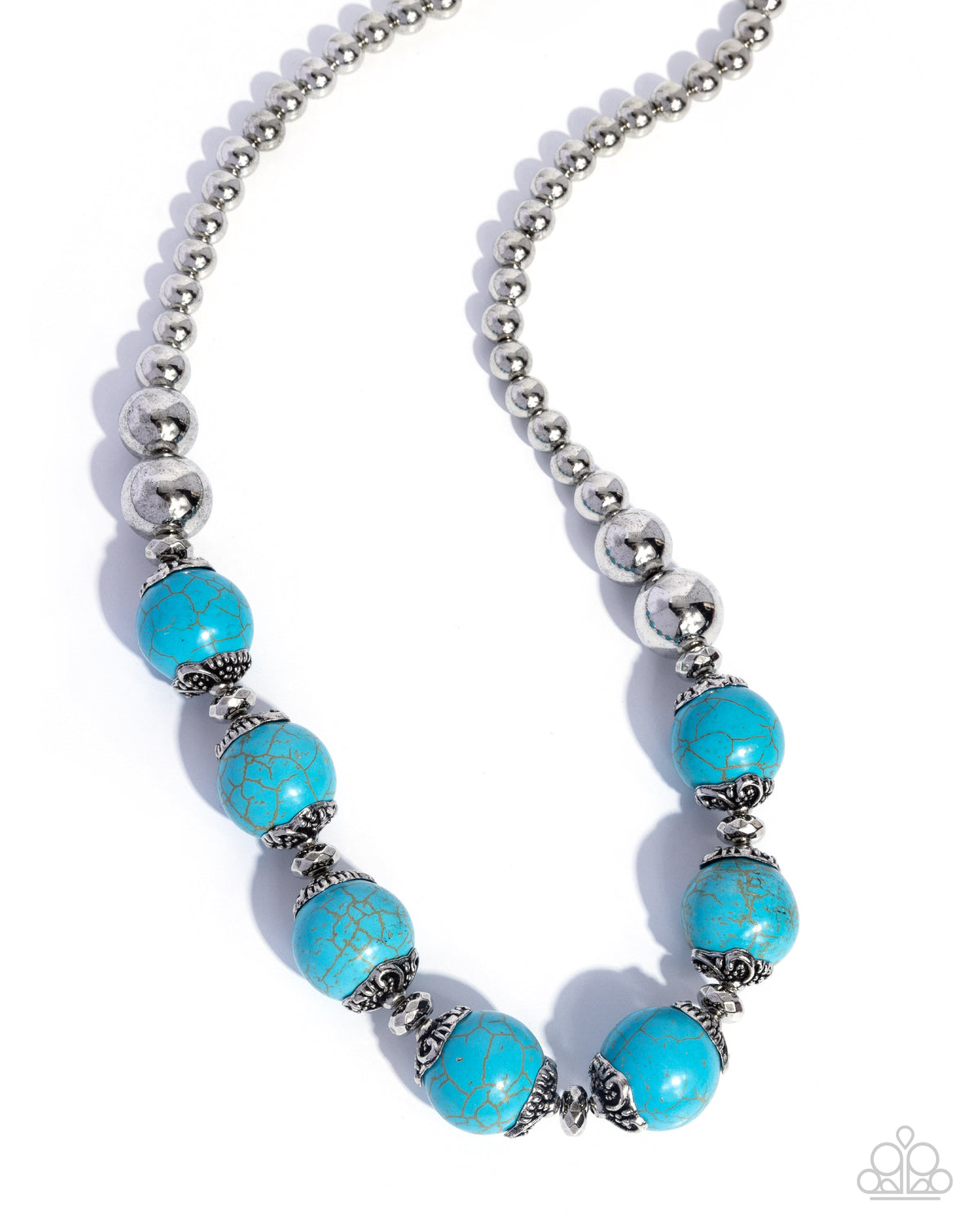 Earthy Filter Turquoise Blue Stone Necklace - Paparazzi Accessories- lightbox - CarasShop.com - Paparazzi Jewelry by Cara Jewels