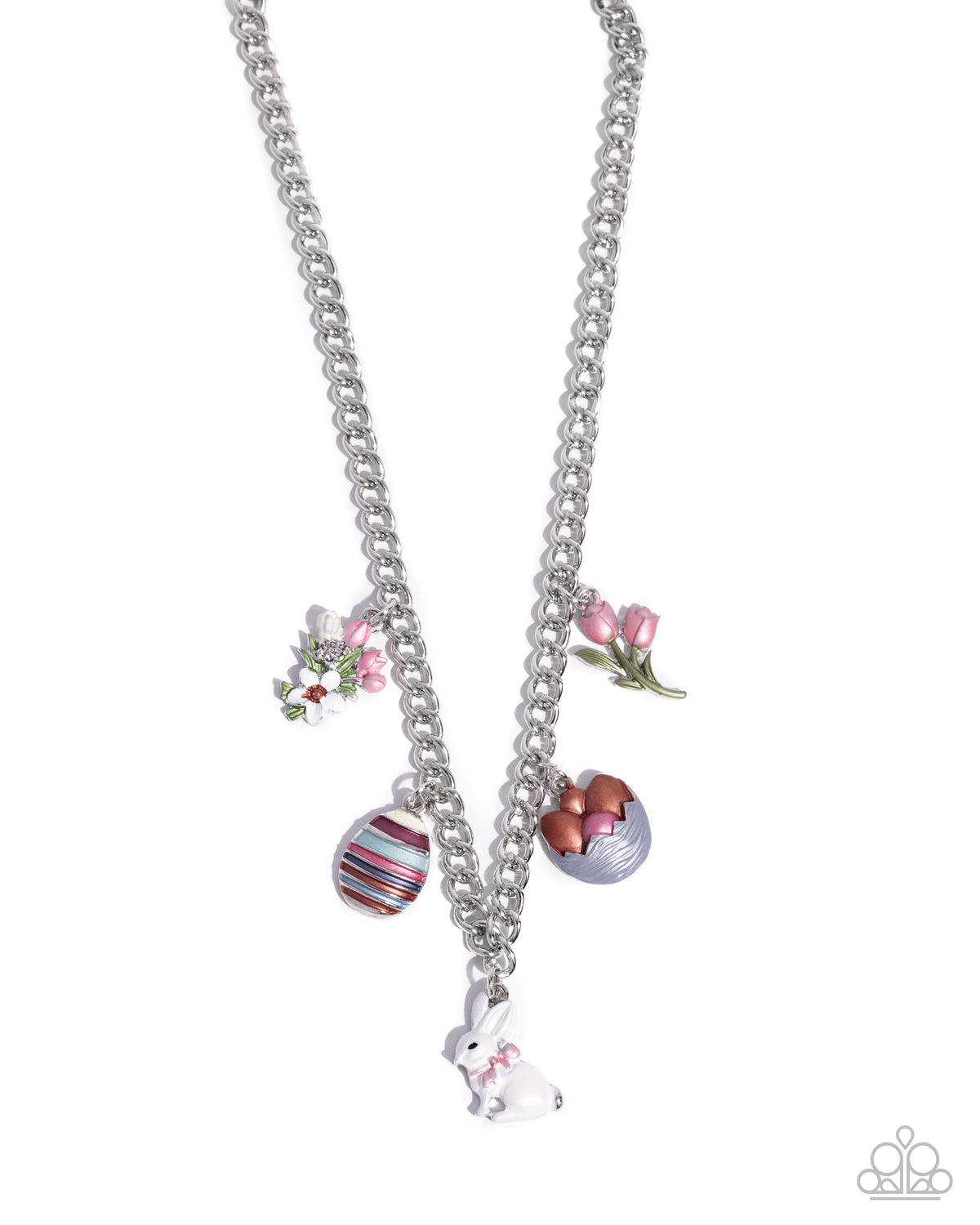 Easter Embellishment Multi Easter Themed Charm Necklace and Bracelet Set - Paparazzi Accessories-necklace - CarasShop.com - Paparazzi Jewelry by Cara Jewels