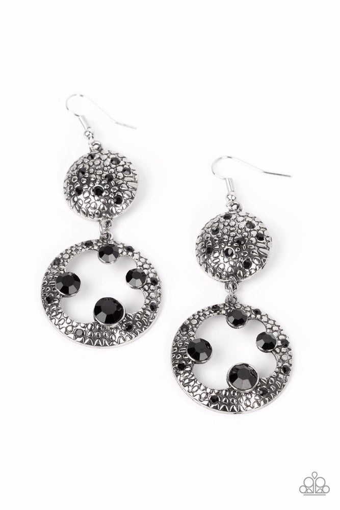 Eastern Entrada Black Earrings - Paparazzi Accessories- lightbox - CarasShop.com - Paparazzi Jewelry by Cara Jewels