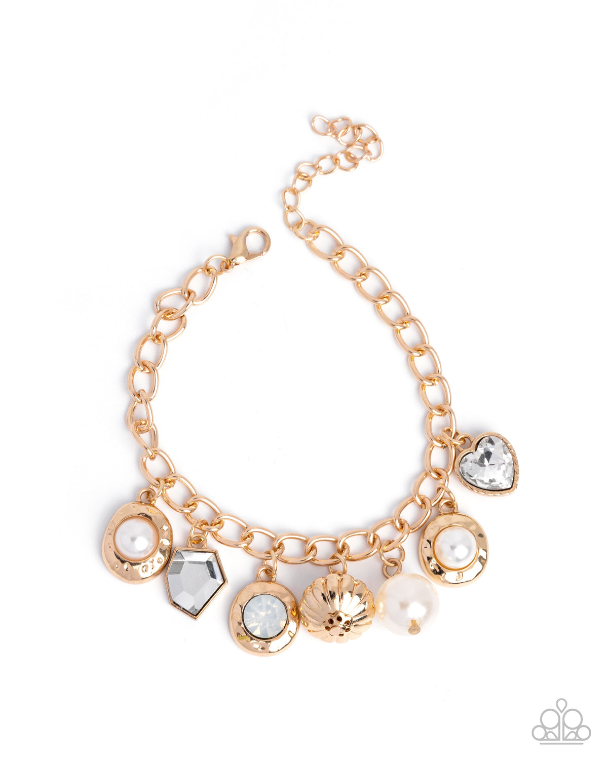 Easy Excellence Gold Charm Bracelet - Paparazzi Accessories- lightbox - CarasShop.com - Paparazzi Jewelry by Cara Jewels