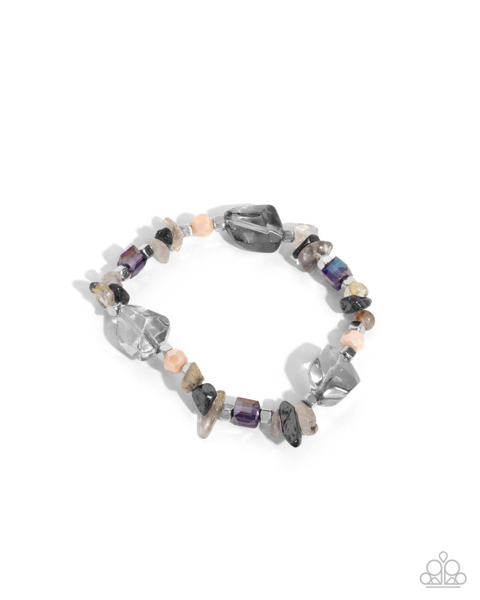Eclectic Ease Silver & Multi Stone Bracelet - Paparazzi Accessories- lightbox - CarasShop.com - Paparazzi Jewelry by Cara Jewels