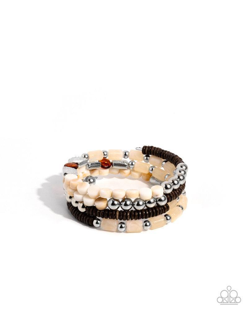 Eclectic Empire Brown Bracelet - Paparazzi Accessories- lightbox - CarasShop.com - Paparazzi Jewelry by Cara Jewels