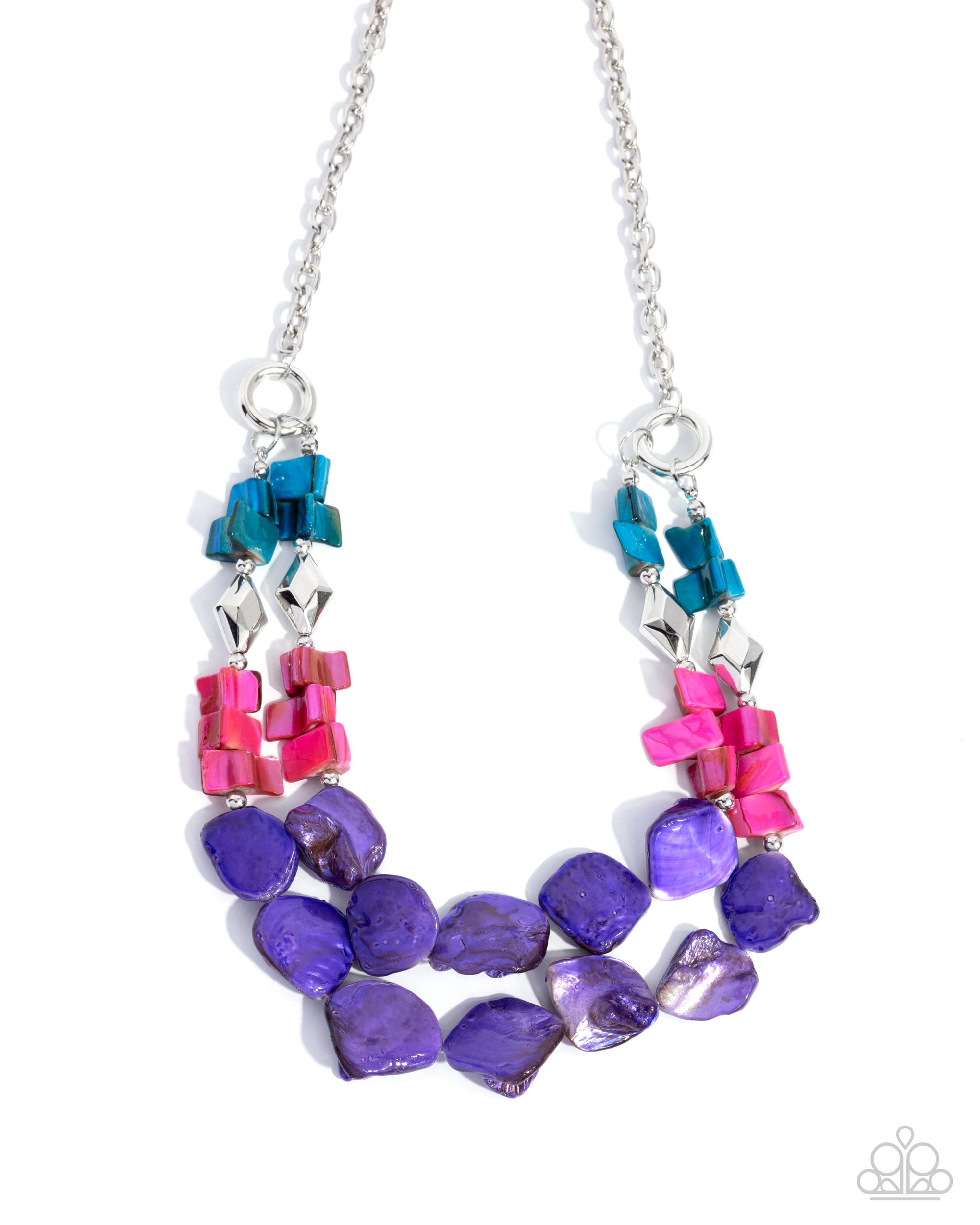 Eclectic Example Purple & Multi Shell Necklace - Paparazzi Accessories- lightbox - CarasShop.com - Paparazzi Jewelry by Cara Jewels